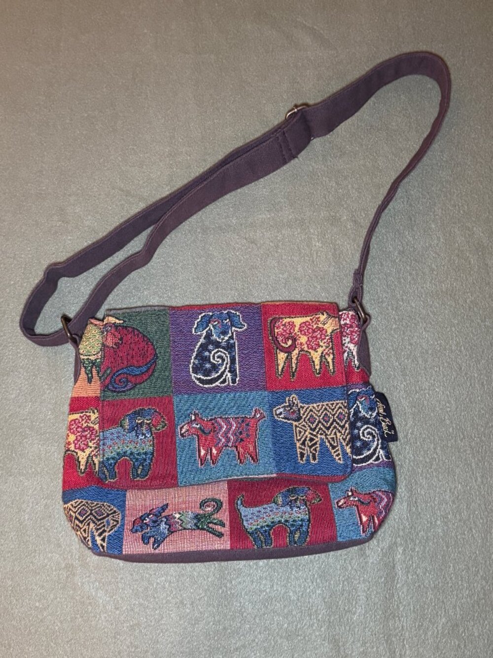 Laurel Burch Shoulder bag - Whimsical Dogs in Bright Colors